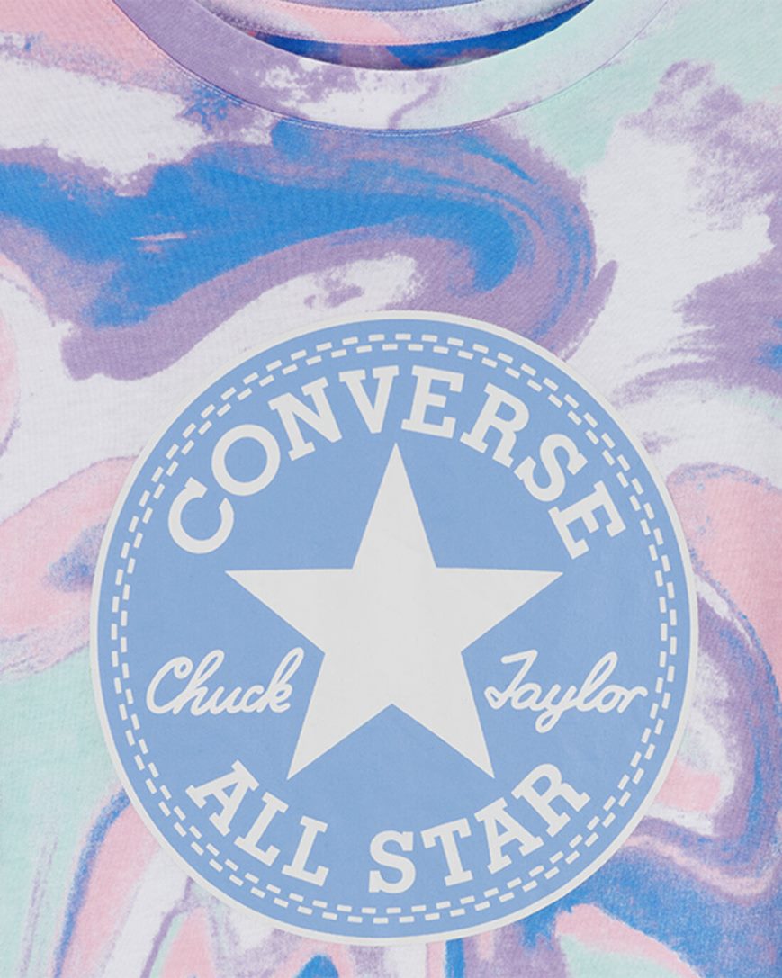 T-Shirts Converse Dye Printed Chuck Taylor Patch Boxy Dievcenske Kráľovská Modrá | SK WS5H111